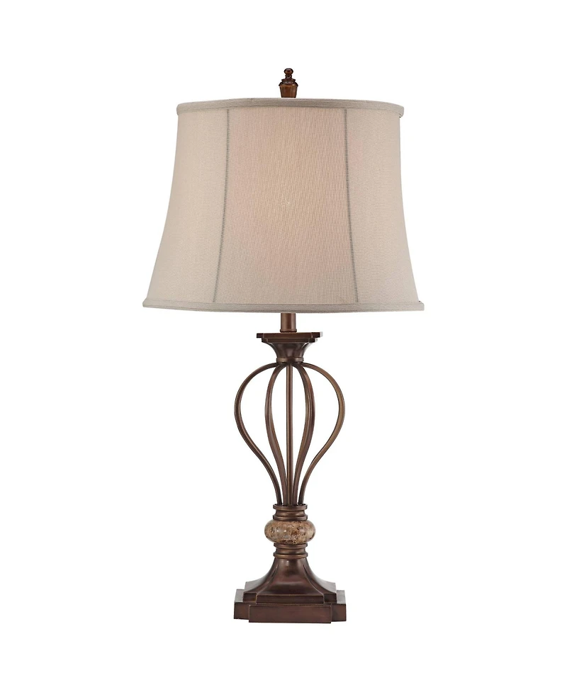 Kathy Ireland Villa Roma Traditional Table Lamp 29 1/2" Tall Dark Bronze Drum Shade for Bedroom Living Room Bedside Nightstand Office Kids