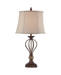 Kathy Ireland Villa Roma Traditional Table Lamp 29 1/2" Tall Dark Bronze Drum Shade for Bedroom Living Room Bedside Nightstand Office Kids