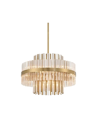 Possini Euro Design Jenna Soft Chandelier 20" Wide Modern 2-Tier Clear Crystals 8-Light Fixture for Dining Room House Foyer