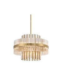 Possini Euro Design Jenna Soft Chandelier 20" Wide Modern 2-Tier Clear Crystals 8-Light Fixture for Dining Room House Foyer