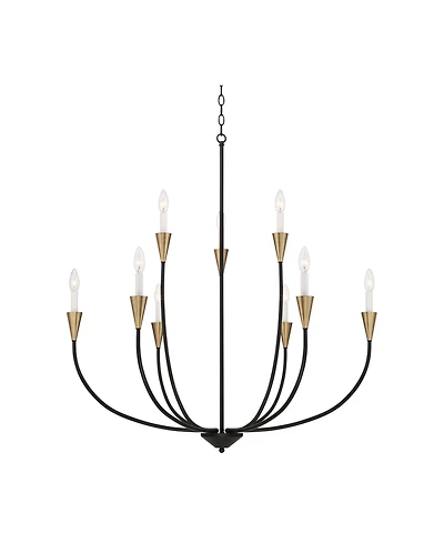 Possini Euro Design Vanelti Chandelier 37" Wide Modern 9-Light Candelabra Fixture for Dining Room House Foyer Kitchen