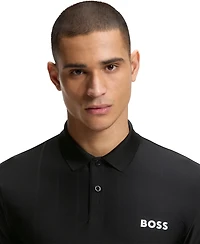 Boss by Hugo Men's Four-Way Stretch Stripe-Jersey Slim-Fit Polo Shirt