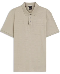 Boss by Hugo Boss Men's Geometric Jacquard Cotton Polo Shirt