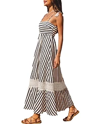 Cupshe Women's Champagne Dreams Striped Maxi Beach Dress