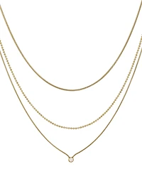 Adornia Tarnish Resistant Gold Set of 3 Connected Necklace