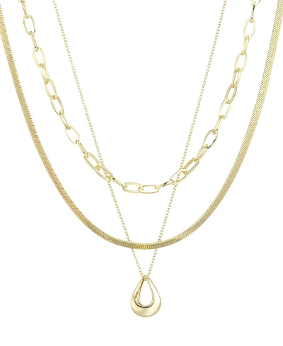 Adornia Tarnish Resistant Gold Set of 3 Necklace