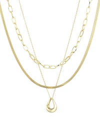 Adornia Tarnish Resistant Gold Set of 3 Necklace