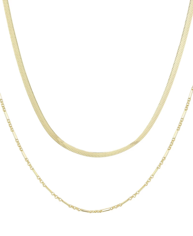 Adornia Gold-Plated Set of 2 Necklace