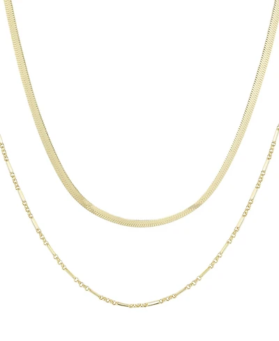 Adornia Gold-Plated Set of 2 Necklace