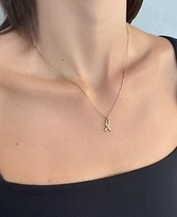 Adornia Gold Hope Ribbon Survivor Necklace