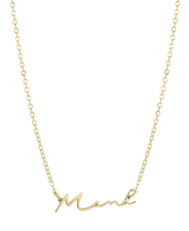 Adornia Tarnish Resistant Gold Cursive Mama Necklace