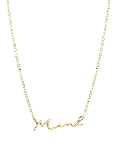 Adornia Tarnish Resistant Gold Cursive Mama Necklace