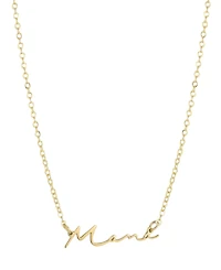 Adornia Tarnish Resistant Gold Cursive Mama Necklace
