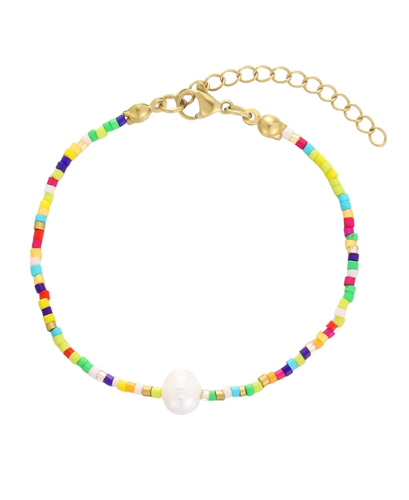Adornia Natural Freshwater Pearl Color Bead Bracelet