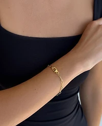 Adornia Gold Heart Lock Paperclip Chain Bracelet