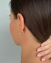 Adornia Gold-Plated Heart Hoop Earrings
