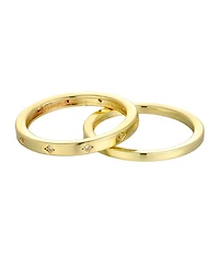 Adornia Gold Cubic Zirconia Star Eternity Band and Plain Set