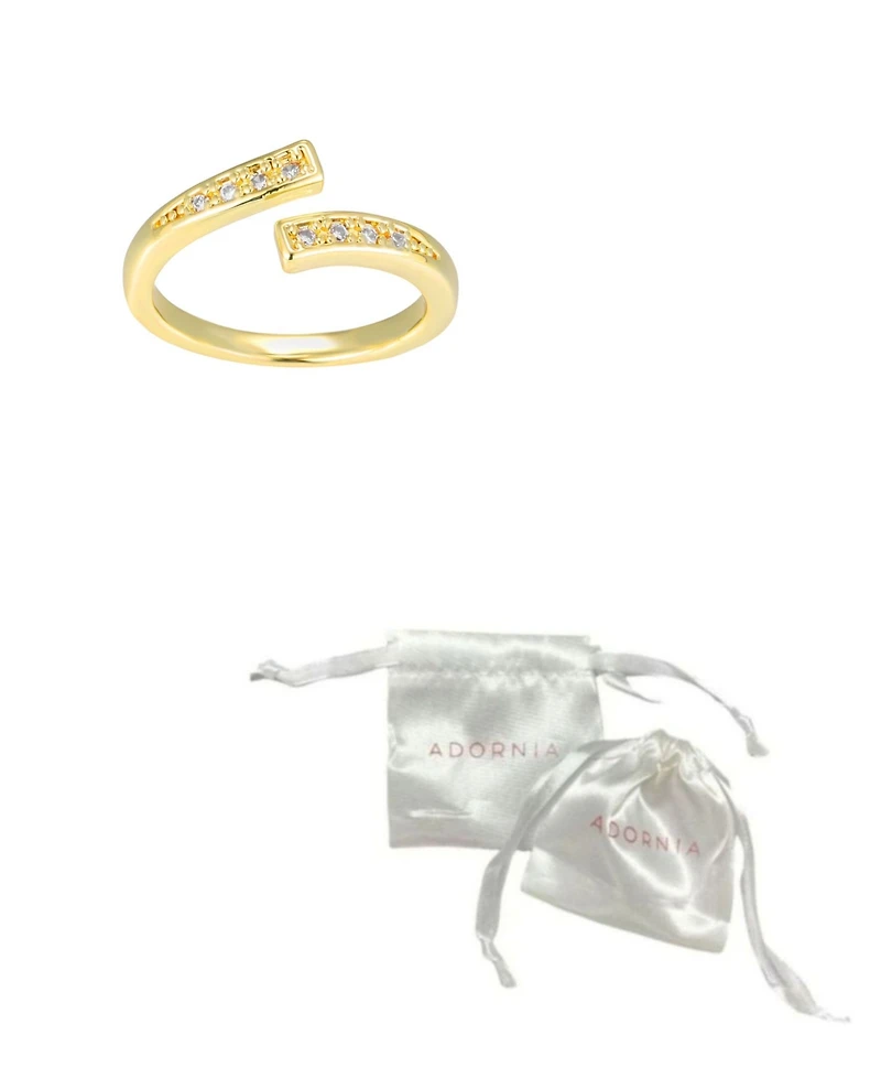 Adornia Gold Cubic Zirconia Floating Bands Open Adjustable Toe Ring