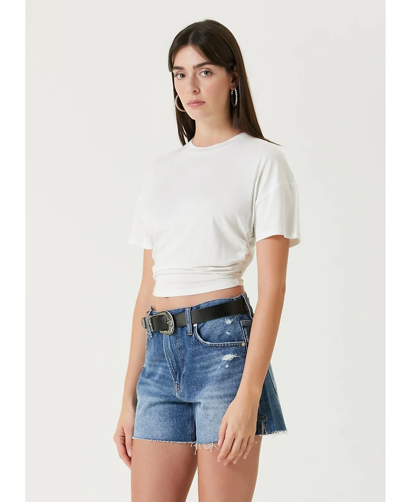 Pcfg Women's Free Heaven Draped Cropped T-Shirt