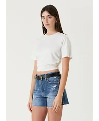Pcfg Women's Free Heaven Draped Cropped T-Shirt