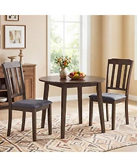 Slickblue Rubber Wood Dining Chairs Set of 2 with Ergonomic Backrest