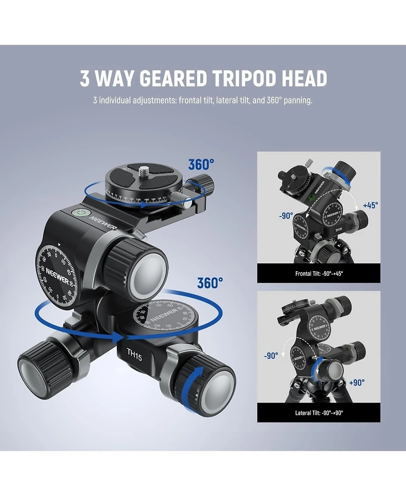 Neewer TH15 Camera Tripod with 13.2lb, 6kg