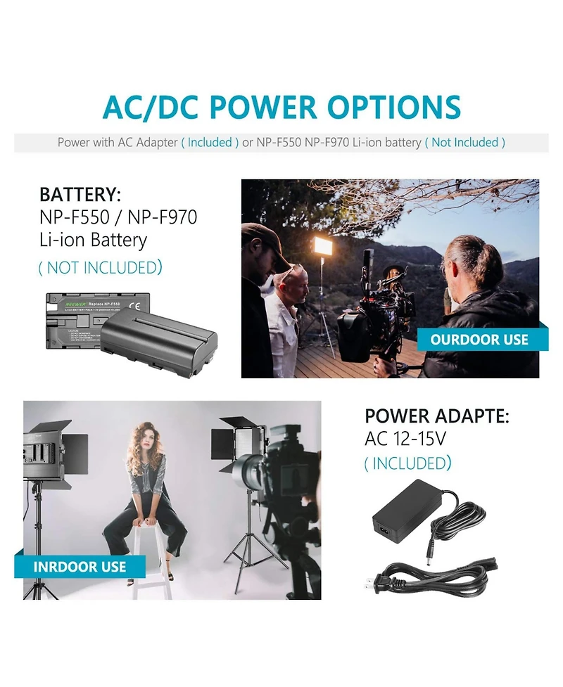 Neewer Led Video Light with 5600K, Cri 96, Bi-Color