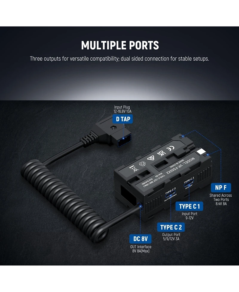 Neewer Vp-F550X2 Camera Battery and Charging Accessory with Usb C for select Sony Np-f-series devices