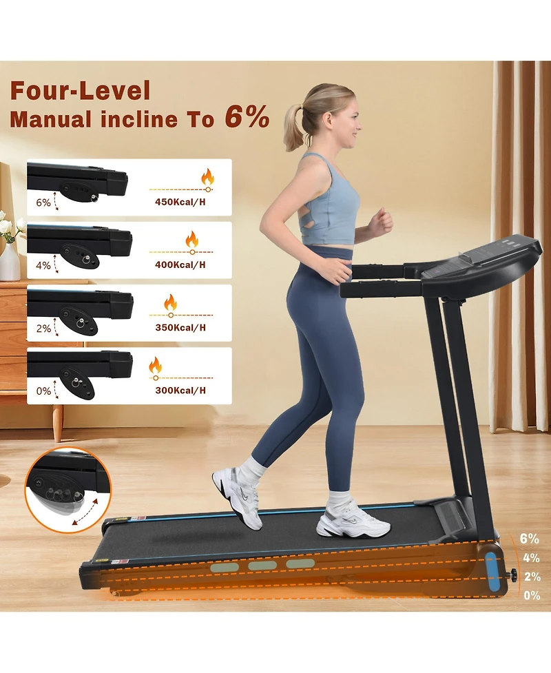Zeny New Treadmills for Home, 3.5HP Hydraulic System Auto Foldable Treadmill with Incline,10MPH 350Lbs Weight Capacity Electric Treadmills