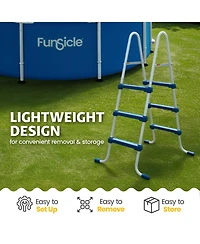 Funsicle 36 Inch SureStep 3 Stair Outdoor Above-Ground Swimming Pool Ladder