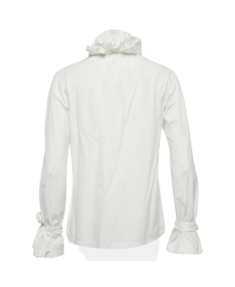 Pre-Owned Givenchy Women's Ruffled Cotton Poplin Blouse