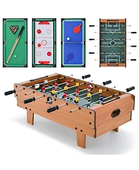 Slickblue Multi Game Table 4-in-1 Set with Foosball, Pool, Air Hockey and More