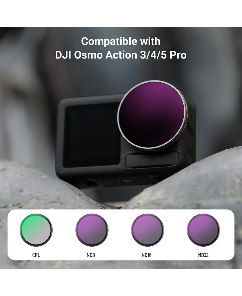 Neewer FLA01 Camera Lens Accessory with ND8, Cpl for select Dji Osmo Action models