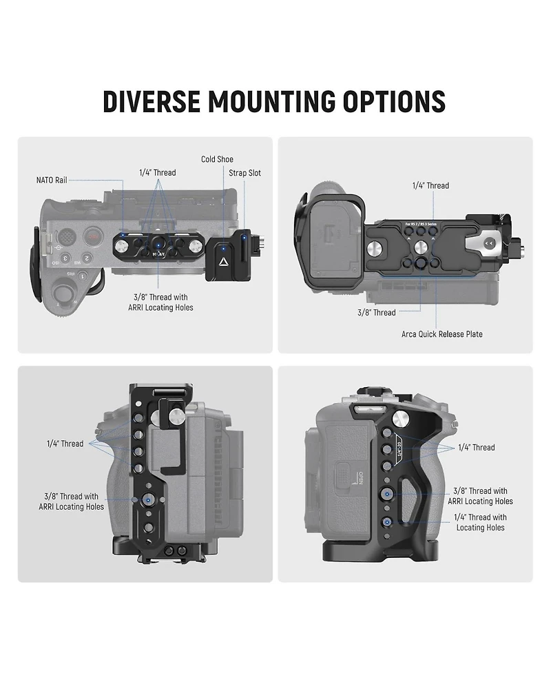 Neewer FX3 Camera Mounting Accessory with 8 Inch, 4 Inch for Sony FX3 FX30 Original Xlr Handle