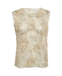 Pre-Owned Brunello Cucinelli Women's Lace Floral Applique Sheer Top