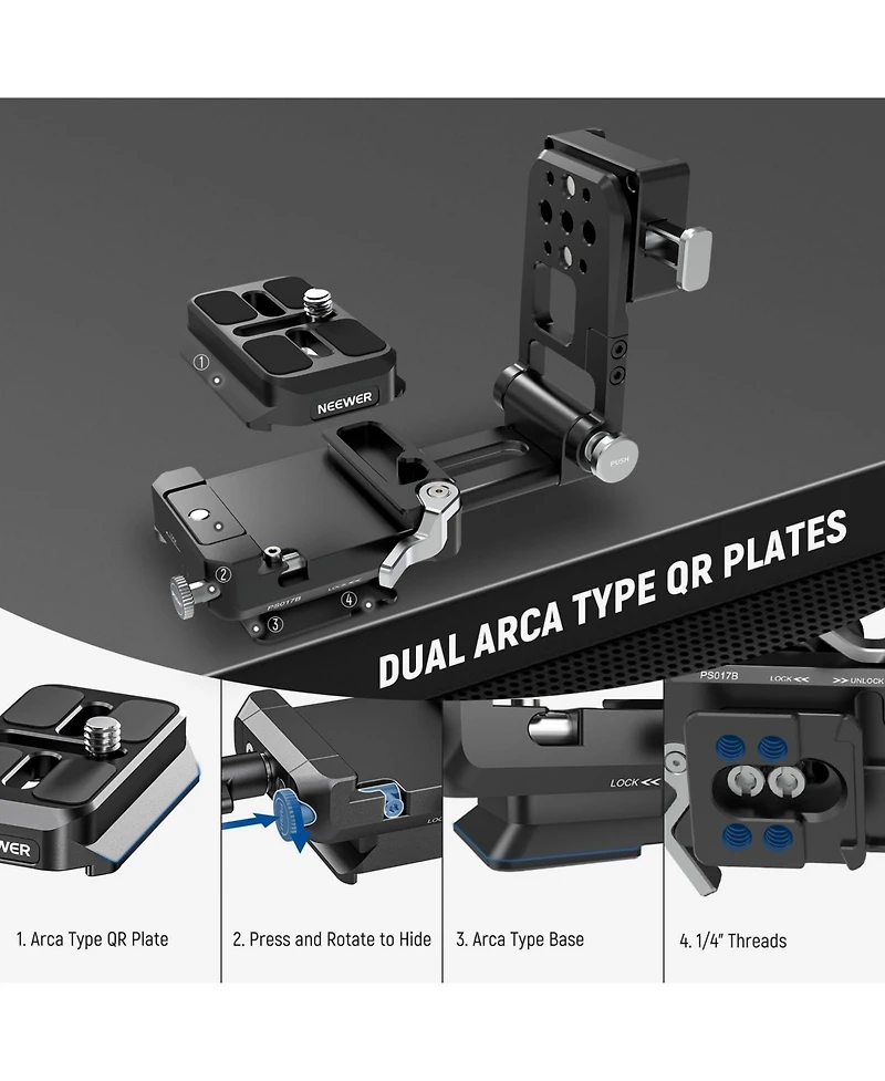 Neewer PS017B Camera Mounting Accessory for Dji RS4 RS3 Gimbal Camera Cage Video Rig
