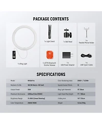 Neewer RH12B Ring Light with 30W, 3290lux, 7000K for select iPhone models