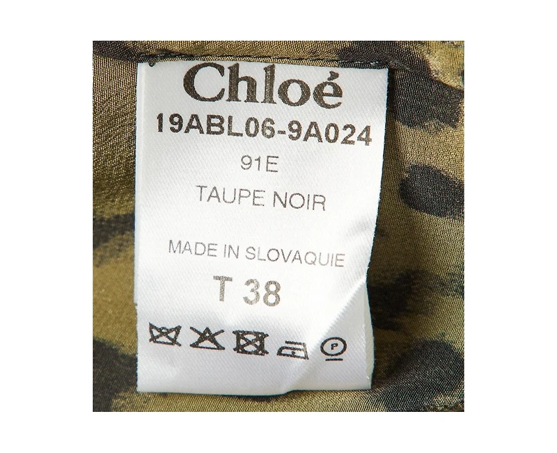 Pre-Owned Chloe Women's Animal Print Silk Tie-Cuff Blouse