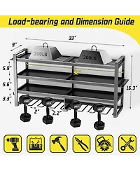 Xdovet Power Tool Organizer Wall Mount 4 Layer Heavy Duty Storrack Drill Holder Garage Workshop Storage