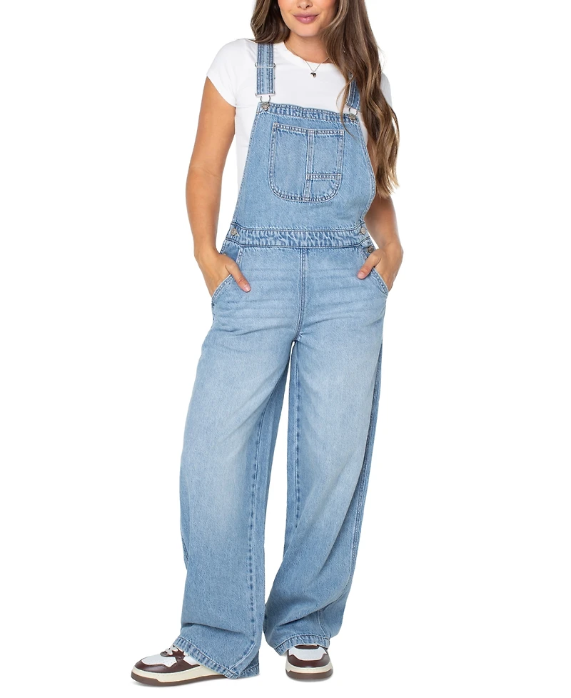 Celebrity Pink Women's Wide-Leg Crossover Back Overalls