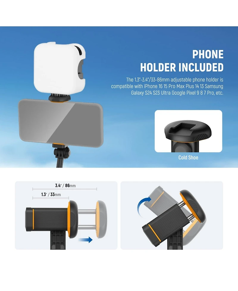 Neewer PA988 Camera Tripod for select iPhone and Android mobile devices