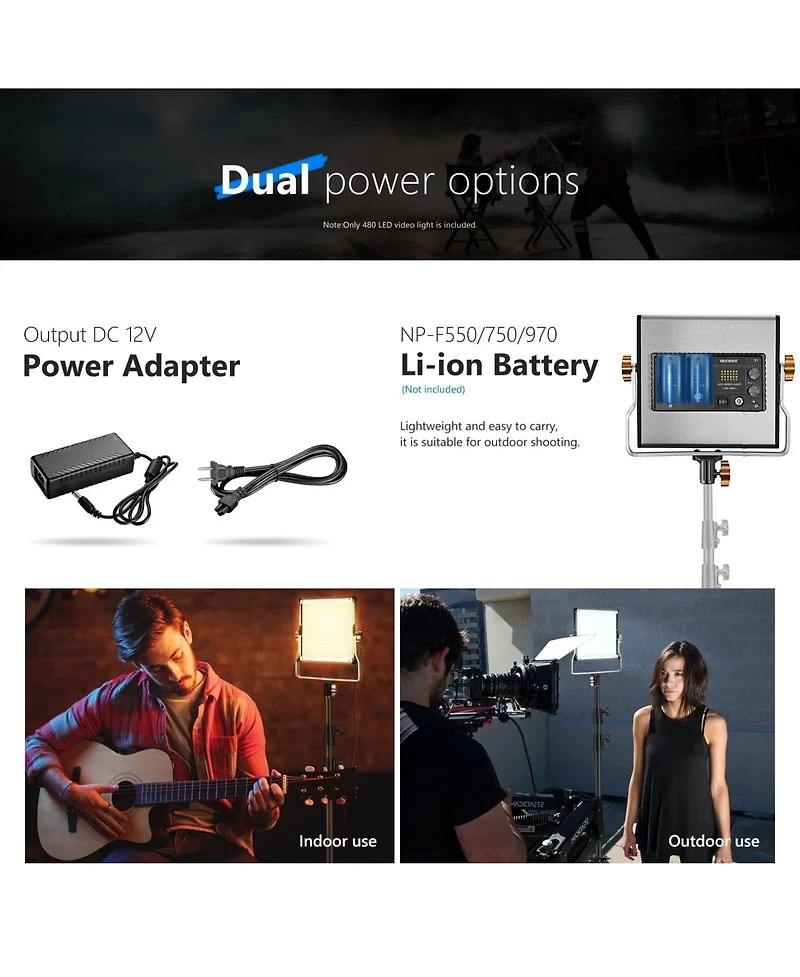 Neewer Led Video Light with 480 Led, 5600K, Cri 96