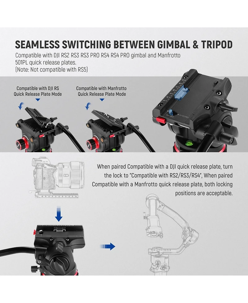 Neewer GM006 Camera Tripod with 22lb for Dji Rs Gimbals
