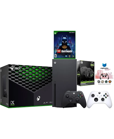 Microsoft Xbox Series X 1TB Disc Console with Extra Controller, Charge Dock and MightySkins Code Bundle