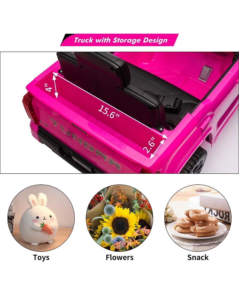 homfan 41.7 x 21.7 12.6 Inch Kids Electric Ride On Truck, 12V Licensed Pickup with Parent Remote, Battery Powered for Outdoor Adventure Play