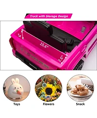 homfan 41.7 x 21.7 12.6 Inch Kids Electric Ride On Truck, 12V Licensed Pickup with Parent Remote, Battery Powered for Outdoor Adventure Play