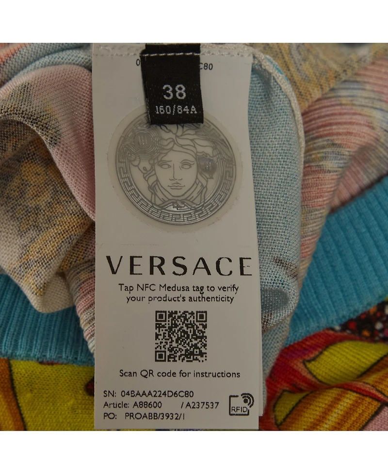 Pre-Owned Versace Women's Versace Tresor de la Mer Print Sleeveless Knit Top