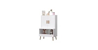 flynama Kids Toy Storage Cabinet with Doors and Open Shelf