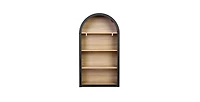 flynama 43 Inch Arched 4-Tier Mdf Bookshelf Home Decorative Storage Display Shelf