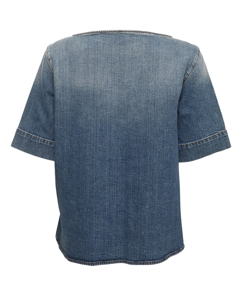 Pre-Owned Stella Mccartney Women's Crystal Embellished Denim Top